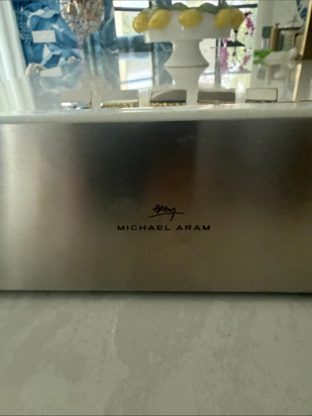 Michael Aram Silver and Gold Hanging Bar Tool Set with Stand
